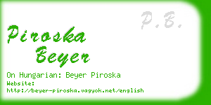 piroska beyer business card